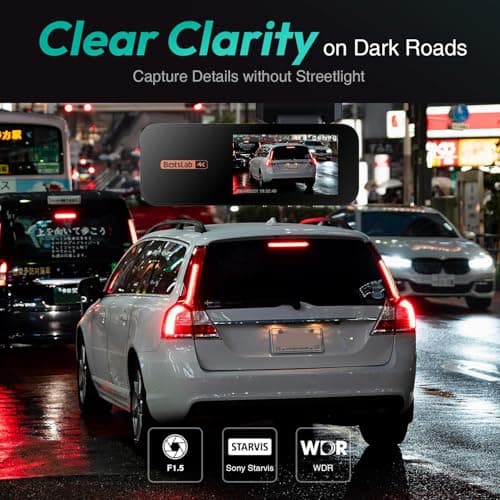 BOTSLAB 4k Dash Cam Front and Rear, 24/7 Parking Monitor with Hardwired Kit, 170° Ultra Wide Dashcam, ADAS, IMX415 Sensor, Night Vision, WDR, Loop Recording, 5G/2.4G WiFi & GPS, Free 64GB Card 6