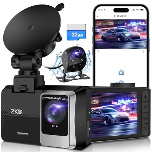 SUVCON Dash Cam Front and Rear 2K, Black