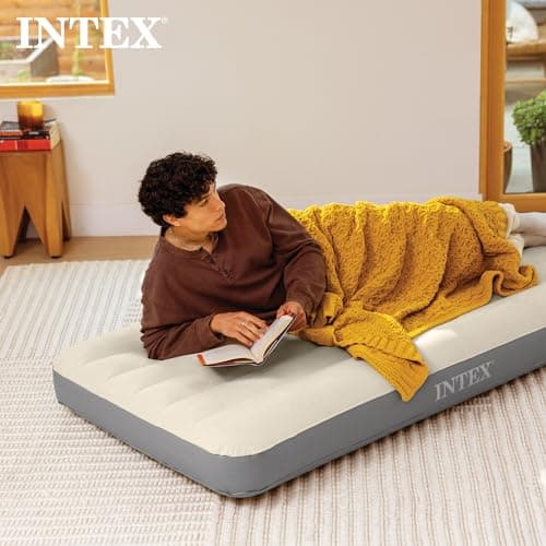 Intex 64101E Dura-Beam Standard Single-High Air Mattress: Fiber-Tech – Twin Size – 10in Bed Height – 300lb Weight Capacity – Pump Sold Separately 8