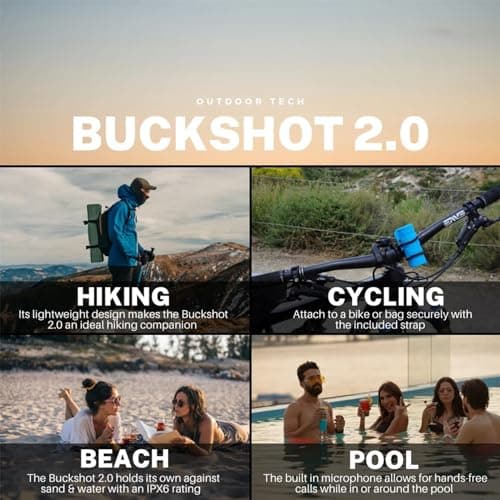 Outdoor Tech - Buckshot 2.0 Bluetooth Speaker, Red - Portable Speaker, Rugged Waterproof Wireless - Perfect for Biking, Boats, Camping, Hiking, Pool, Beach, Golf Cart 6