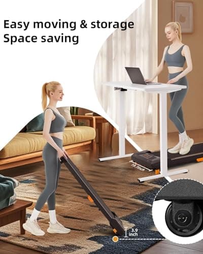 Walking Pad Treadmill, BestGod Incline Under Desk Treadmill 330lbs Capacity, 2.5HP Portable Treadmills for Home, Compact Treadmills Mini Running Machine with Remote Control 7
