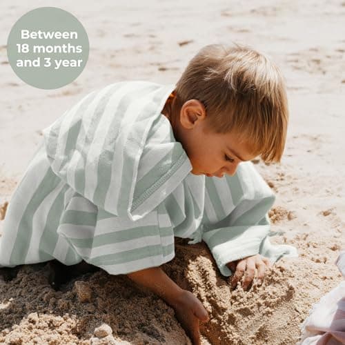 ZICOTO Stylish Hooded Beach Towel for Kids - Extra Soft and Fast Drying Poncho for Toddlers 1-3 Years is Made of Premium Cotton - Perfect Baby Cover Up for Beach Days or Pool and Bath Time Adventures 5