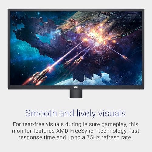Dell SE2722HX Monitor - 27 inch FHD (1920 x 1080) 16:9 Ratio with Comfortview (TUV-Certified), 75Hz Refresh Rate, 16.7 Million Colors, Anti-Glare Screen with 3H Hardness - Black 6