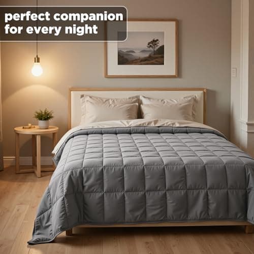 Smart Queen Weighted Blanket for Adults, Full Size 48x72,10lbs, Soft Heavy Blanket Machine Washable for Fall, Bedding &Napping with Premium Glass Beads (48x72 | 10lbs Grey) 5