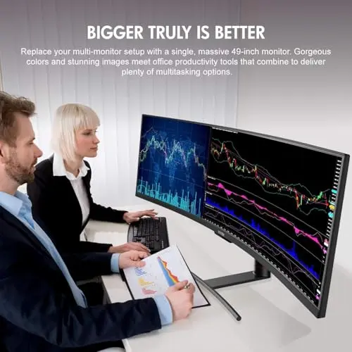 SUW49DA 49-Inch Super Ultrawide Curved Monitor, 1440p 120Hz 3ms 1800R, 5120x1440p 32:9 Dual QHD Monitor, 2x HDMI 2.0, 2x DP 1.4, 1x 3.5mm (Renewed) 5