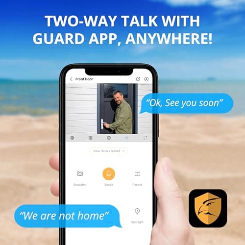 Defender AI Powered 4K Guard Pro 8MP WiFi 6, Plug-in Power Wireless Security Camera Outdoor, with Smart AI Human Detection, Bluetooth, Two-Way Talk, Works w/Guard App, 2 Pack 7