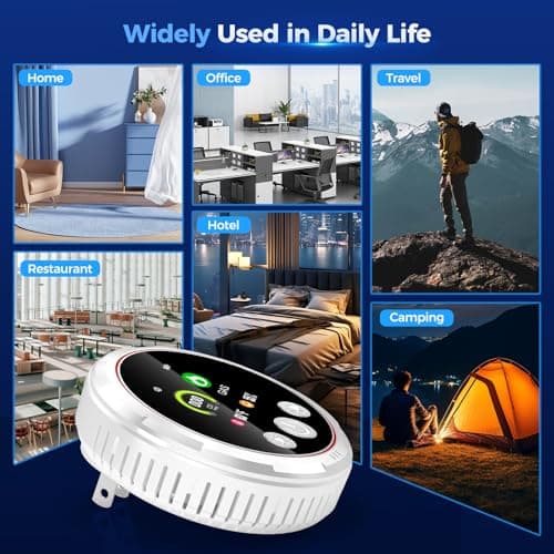 gutong 4 in 1 Carbon Monoxide Detectors Plug in, CO Detector & Natural Gas Detector with Battery Backup, HD Digital Display Monitors CO, Combustible Gas, Temp, Humidity - Home Safety for House, RV 8
