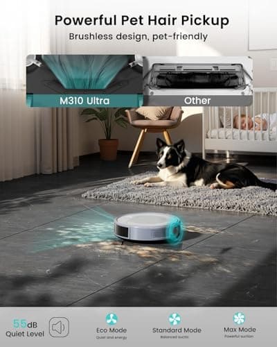 Lefant M310 Ultra Robot Vacuum and Mop, 6000Pa Suction-Slim Robotic Cleaner with ToF LiDAR Navigation, Accurate Obstacle Avoidance, WiFi/App/Alexa Control, 170min Runtime, for Pet Hair and Home 7