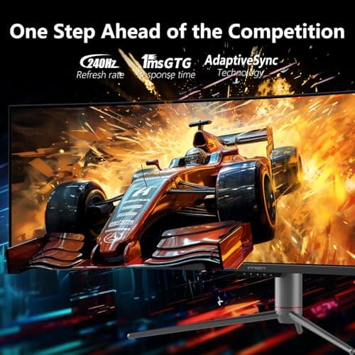 INNOCN 49" 240Hz Curved Monitor Ultrawide Gaming QHD 5120 x 1440P Computer Monitor, R1800, 99% sRGB, HDR400, USB Type C, DisplayPort, HDMI, Built-in Speakers, Height/Tilt Adjustable - 49C1S 6