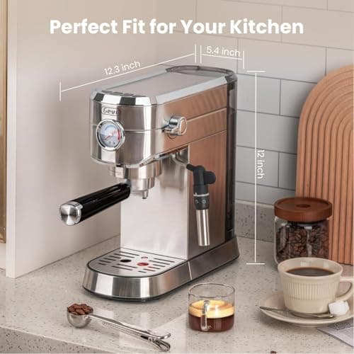 Gevi Espresso Expresso Machine 20 Bar with Auto Milk Frother, Professional Espresso Maker with Steam Wand, Compact Stainless Steel Cappuccino & Latte Machine, Gift for Coffee Lover, Home Baristas 5