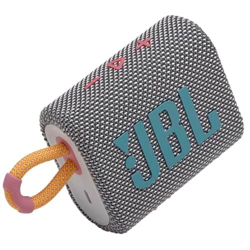 JBL Go 3 - Portable Mini Bluetooth Speaker, big audio and punchy bass, IP67 waterproof and dustproof, 5 hours of playtime, speaker for home, outdoor and travel (Grey) 5