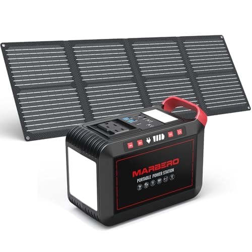 MARBERO 237Wh Solar Generator with Solar Panel Included Portable Power Station 300W Pure Sine Wave with Foldable Solar Panel 60W Set for Camping Outdoor Hiking Fishing Emergency