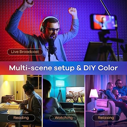 Linkind Matter Smart Light Bulb, WiFi Smart Bulbs, Work with Apple Home, Siri, Alexa, Google, SmartThings, RGBTW Color Changing Bulbs Mood Lighting, Music Sync, A19 E26 60W, 2.4Ghz WiFi 6 Pack 5