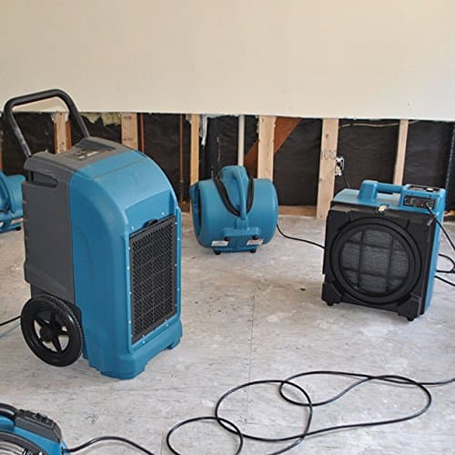 XD-125 Commercial Water Flood Damage Restoration Package for Home Garage Basements Restrooms Restaurants Crawl Spaces-Includes 4 Mini Air Movers,Dehumidifier,Mini HEPA Air Scrubber-Blue 8