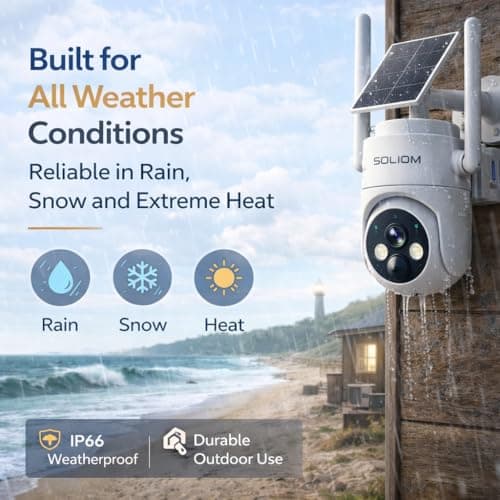 SOLIOM 4G LTE Cellular Security Camera, No WiFi Security Camera for Remote Areas, Solar Powered Wireless Outdoor Camera, 2K Color Night Vision, 360° Pan & Tilt, PIR Motion Detection, Off-Grid S90 8