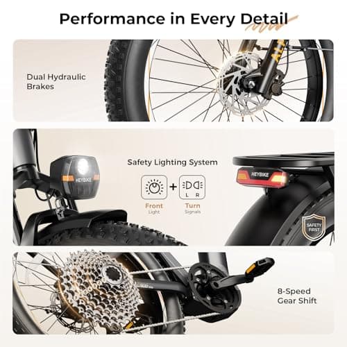 Heybike Alpha Electric Bike for Adults,1500W Peak Mid-Drive,28MPH Off-Road E-Bike with 680Wh Battery (70Miles), 26" x4.0 Fat Tires with 8-Speed, Torque Sensor,Hydraulic Brake 7