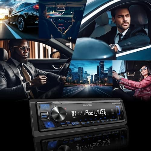 KENWOOD KMM-BT270U Bluetooth Digital Media Car Stereo Receiver with USB Port – AM/FM Radio, MP3 Player, High Contrast LCD, Detachable Face Plate, Single DIN, 13-Band EQ 8