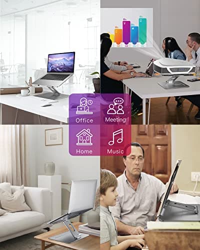 brocoon Adjustable MacBook Laptop Stand for Desk | Ergonomic Aluminum Laptop Riser with Heat-Vent, Compatible for 10-17" Laptops, Space Grey 7