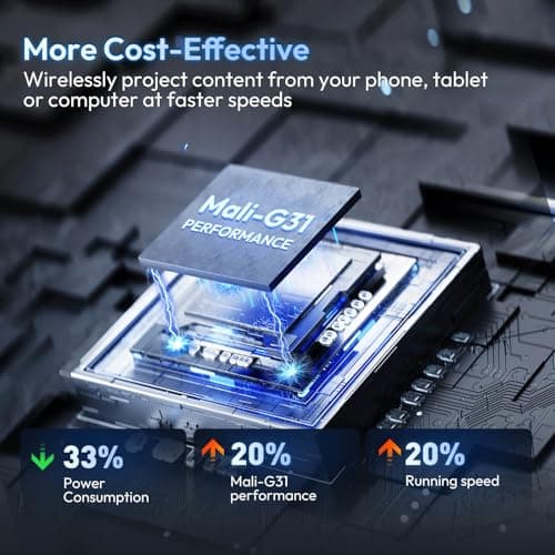 Portable Mini Projector XGODY Gimbal5 - Mini Smart Android 11 HD Projector Supports 1080P 4K WiFi6 BT Home Theater Video Projector with 180° Rotatable Stand Auto Keystone for Android, iOS Matte Black 6