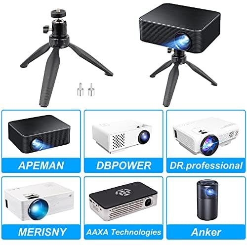SoeKoa Mini Projector Tripod Mount Compatible with DR.J Upgrade, DBPOWER, Anker, AAXA Technologies, Artlii, LoongSon, APEMAN and Most Other Mini Projector 5