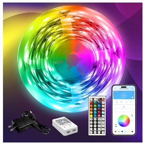 DAYBETTER LED Strip Lights 110ft, Smart Lighting Strips with App Remote Control, RGB Music Sync Color Changing Lights for Bedroom Kitchen Party Home Decor(1 Roll)