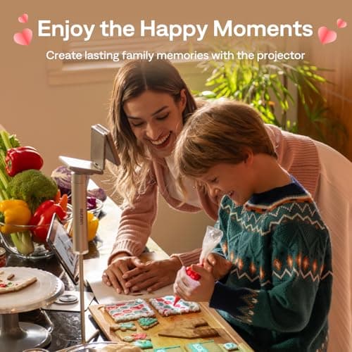 Aurzen ZIP Tri-Fold DLP Mini Projector,Pocket Size, Zero-Lag Focus,One-Click Screen Mirroring,Full-Screen Mode,Type-C Fast Charging,5000mAh Battery,Bluetooth,Portable Projector for Cookie, Art,Gold 6