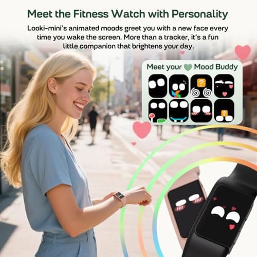 FITVII Slim Fitness Trackers, Fitness Watch with 24/7 Heart Rate, Blood Pressure, Blood Oxygen, Stress Monitor, AMOLED Activity Tracker Step Calorie Counter, IP68 Waterproof Smart Watch for Women Men 5