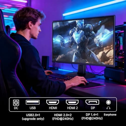 KTC 24.5 Inch 240Hz Gaming Monitor, FHD 1080p Fast IPS Computer Monitor, 1ms with Adaptive-Sync, HDR400, HDMI x2, DPx1, VESA Mount, Tilt/Pivot/Height Adjustment, H25T7-3 7