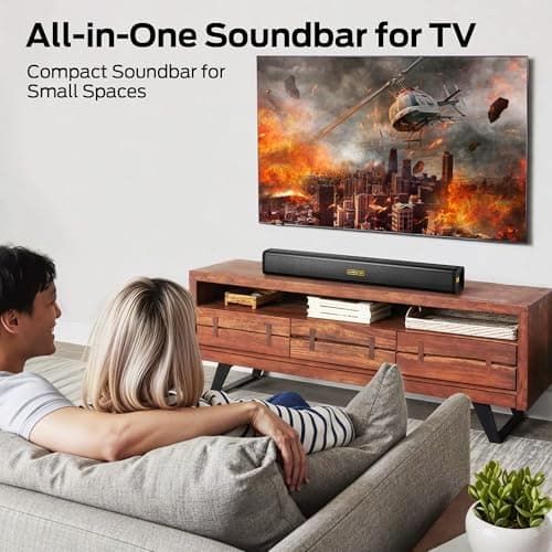 Monster S220 Bluetooth Soundbar for TV, Bluetooth 5.4 Sound Bar, 2.0CH with Dual Bass Diaphragm, All-in-one Home Theater Speakers, Compact, AUX/USB/TF Card Connection for TV/PC/Gaming/Projectors 6