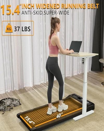 Walking Pad Treadmill Under Desk With Incline for Office Home, 265 lbs Capacity Portable Mini Treadmill, 2.5HP 2 in 1 Jogging With Remote Control, LED Display 8