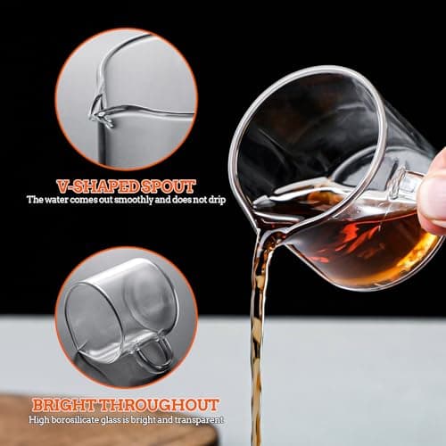 Xnqelerate Glass Espresso Cups, Espresso Accessories, Espresso Measuring Cup, 75ML, small, Transparent 3