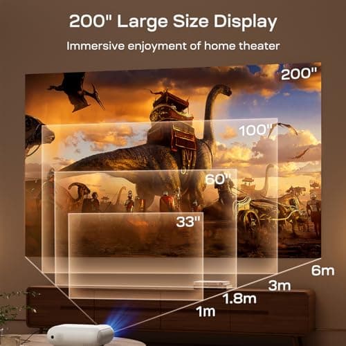 YOTON Smart Projector with WiFi and Bluetooth, Officially Licensed Netflix/Prime/YouTube, Native 1080P Full HD Portable Outdoor Movie Projector, 4K Support, Dolby Audio for Bedroom, Home, Outdoor 8