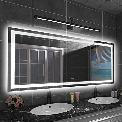 Amorho LED Bathroom Mirror, 72" X32" Mirror with Front and Backlight, Large Dimmable Wall Mirrors with Anti-Fog, Shatter-Proof, Memory, 3 Colors, ETL Listed