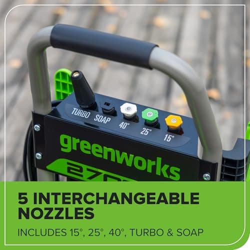 Greenworks Pro Brushless 2700 PSI (CSA Certified) 2.3 GPM Max / 1.2 GPM Electric Pressure Washer (Foldable Handles, Rugged Steel Frame, 25 FT Hose, 35 FT GFCI Power Cord) 5