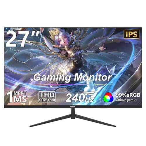 DJiEX 27inch Gaming Computer Monitor IPS 240Hz FHD(1920×1080P), 99% sRGB,1ms Response Time, 300cd/m²,AMD Freesync, Crosshair & Eye-Care Tech,Low Blue Light,HDMI 2.0,DP 1.4,Supports Wall-Mounted