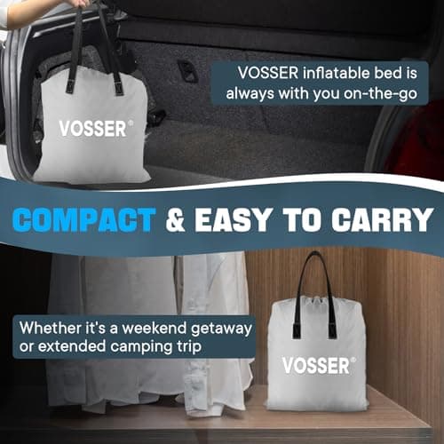 VOSSER Queen Air Mattress with Built-in Pump,Fast & Easy Inflation/Deflation Inflatable Mattress, Foldable Blow Up Mattress with Storage Bag, Inflatable Bed for Home, Camping & Guests 8