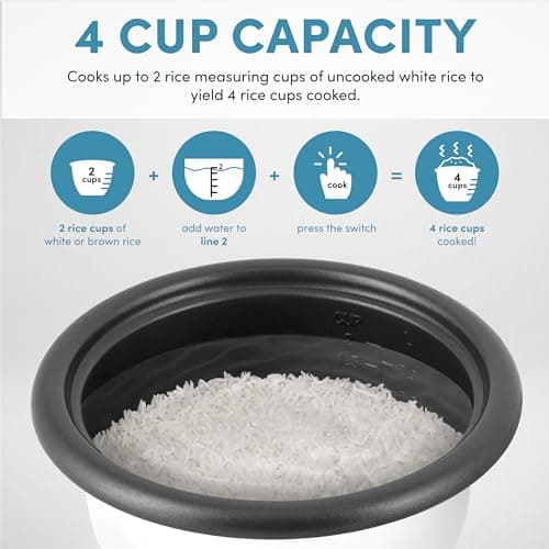 Aroma Housewares 4-Cups (Cooked) / 1Qt. Rice & Grain Cooker (ARC-302NG), White 5