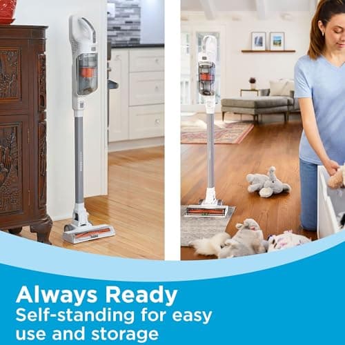 BLACK+DECKER POWERSERIES+ 20V MAX Cordless Stick Vacuum Cleaner with LED Floor Lights, Bagless, Lightweight, Cordless Vacuum Cleaners for Home, Up to 44 Minutes, Powerful Suction, Gray (BHFEA520J) 8