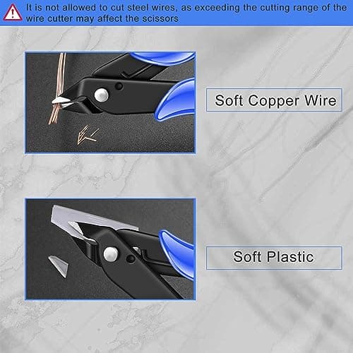 NICE-POWER Wire Cutters, 5 Inch Professional Pliers Cutter Electronic Flush Wire Cutter Carbon Steel Cutting Nippers for Electrical Jewelry making,Floral art scissors(Blue) 6