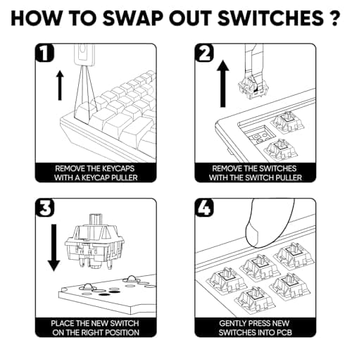 Akko V3 Piano Pro Keyboard Switch for Mechanical Gaming Keyboard, 5-Pin 45gf Pre-Lubed Linear Switches (45pcs) 6