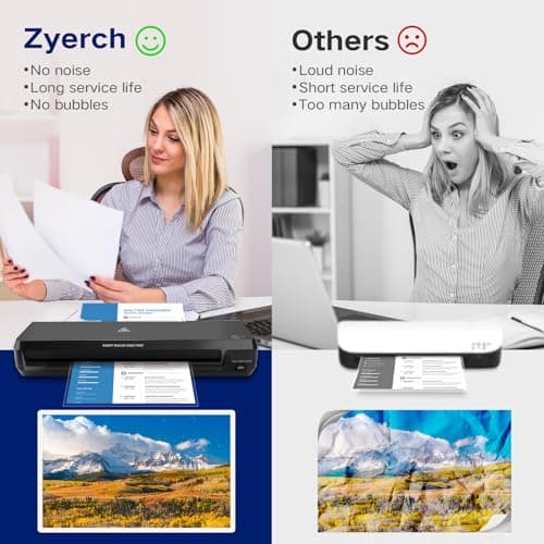 13 Inch A3 Laminator Machine, 7 in 1 Desktop Thermal Laminator, Never Jam with 40 Laminating Pouches, Paper Trimmer and Corner Rounder, Fast Warm-Up, Home Office School Use, Black 6