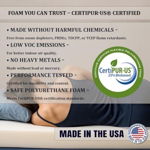 Foamma 1" x 30" x 80", Firm (No Cover), Mattress Topper for RV Bunk, Camper, Truck & Travel Trailer, Back Support, CertiPUR-US Certified, Made in USA, Cover Not Included. 6