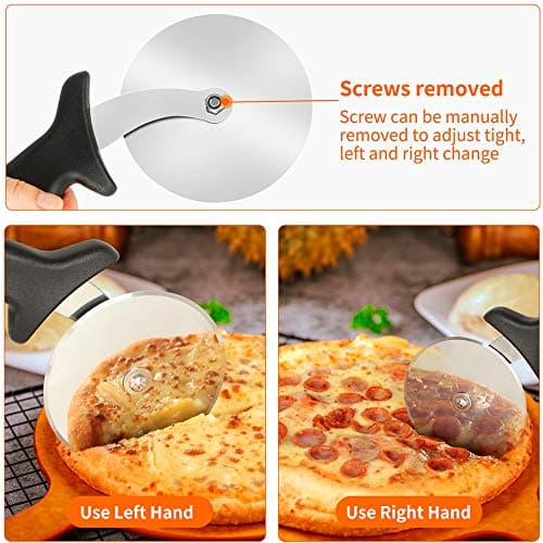 Yinghezu Pizza Cutter Wheel, Stainless Steel Slicer, 9.33-Inch Super heavy 173g, Sharp funny Classic Cutters, Kitchen Gadget with finger guard protects, For Pizza Lovers for easy dishwasher cleaning 5