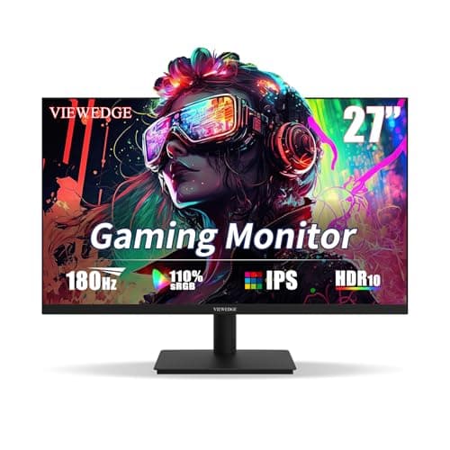 Viewedge Gaming Monitor 27 inch 180hz (Supports 144hz/165hz) 1ms, 110% sRGB with HDR 10 | 1080p IPS Screen, DP HDMI, Built-in Speakers, Support Freesync and Wall Mount