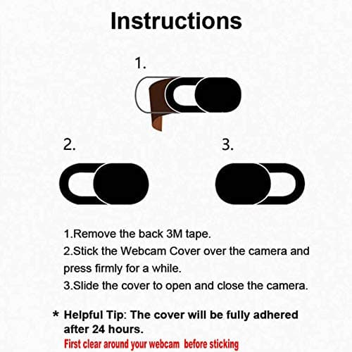 [6 Pack] Webcam Cover Slide 0.027in Ultra Thin Web Camera Cover fits Laptop, Desktop, PC, Macboook Pro, iMac, Mac Mini, Computer, Smartphone,Protect Your Privacy and Security,Strong Adhensive-Black 7