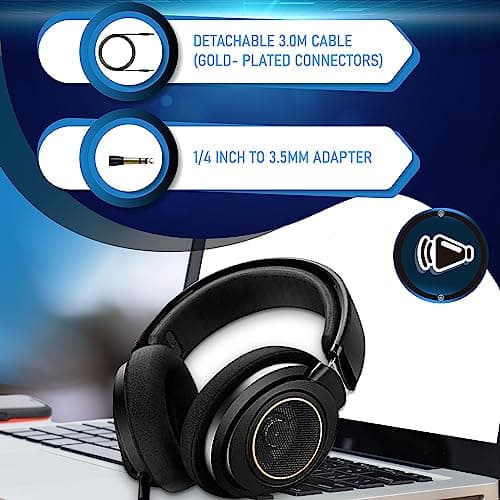 Philips Open Back Wired Headphones - Cushioned Over Ear Headphones with Adjustable Headband for Ultimate Comfort and Superior Sound Quality, Plugs into TV, Stereo or PC, Ideal for Podcasts or Music 6