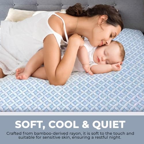Ariza Sleep Waterproof Cooling Mattress Protector - Lightweight & Breathable Queen Mattress Protector - Soft, Temperature Regulating & Hypoallergenic 18"" Deep Pocket Mattress Cover, White 6