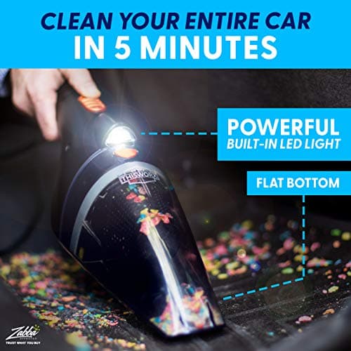 ThisWorx Car Vacuum Cleaner 2.0, Portable Handheld Mini Vacuums Cleaner W/ 16ft Cord, LED Light, Bag, & Attachments- Small Vac for RV, Boats, Travel, Car Accessories, Lightweight 8