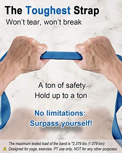 Tumaz Stretching Strap - 10 Loops & Non-Elastic Yoga Strap - Perfect Home Workout Stretch Strap for Physical Therapy, Yoga, Pilates, Flexibility 5