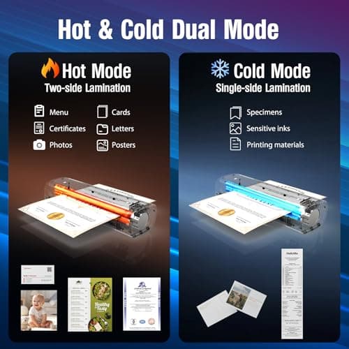 Laminator Machine 13 Inch, 60s Quick Warm-Up Never Jam Laminating Machine with 52 Laminating Sheets, 9 in 1 A3 Thermal Machine Hot & Cold with Paper Trimmer Corner Rounder for Office School Home Use 5